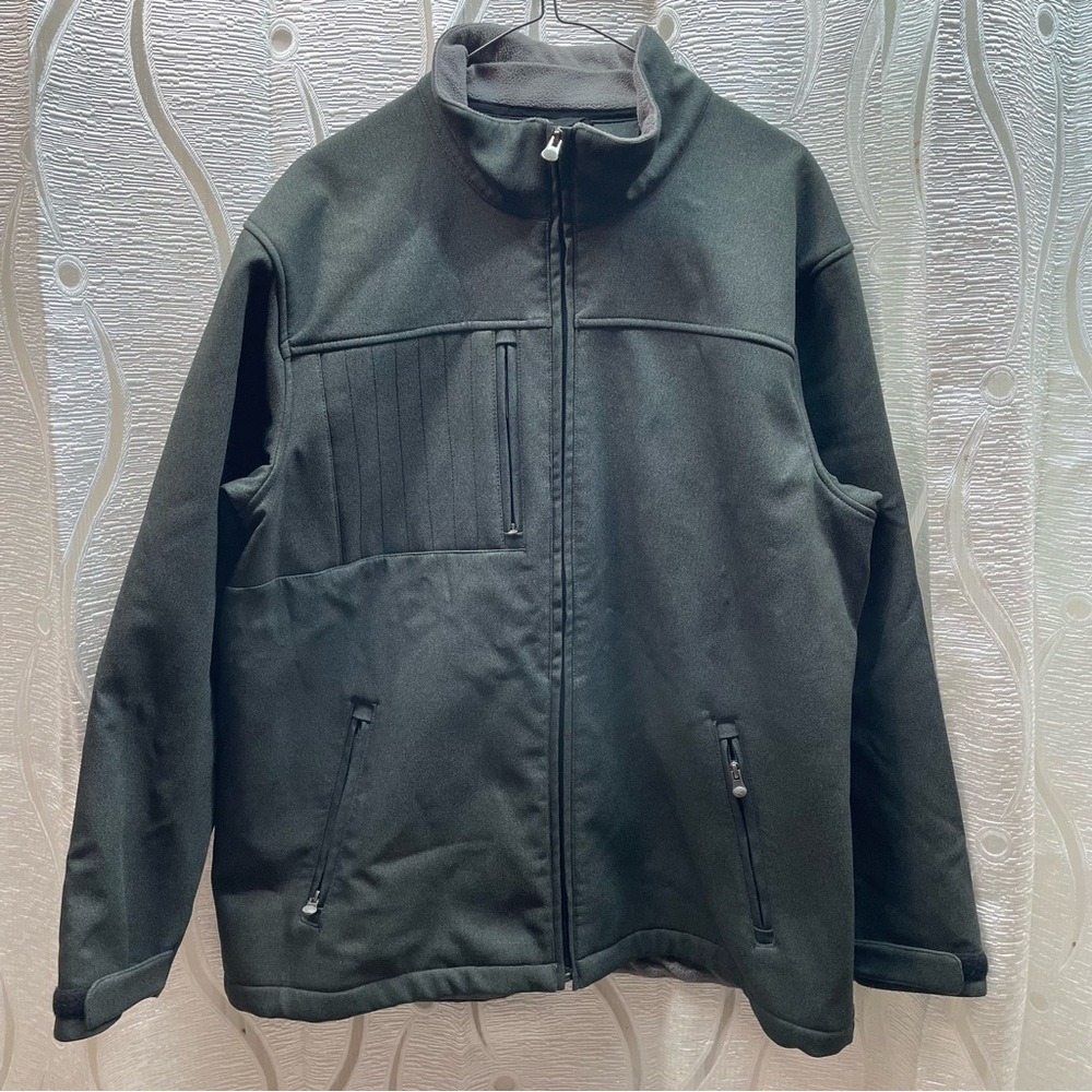 Outer Boundary Softshell Jacket Mens Large Gray Full Zip Fleece Lined 19595 EX